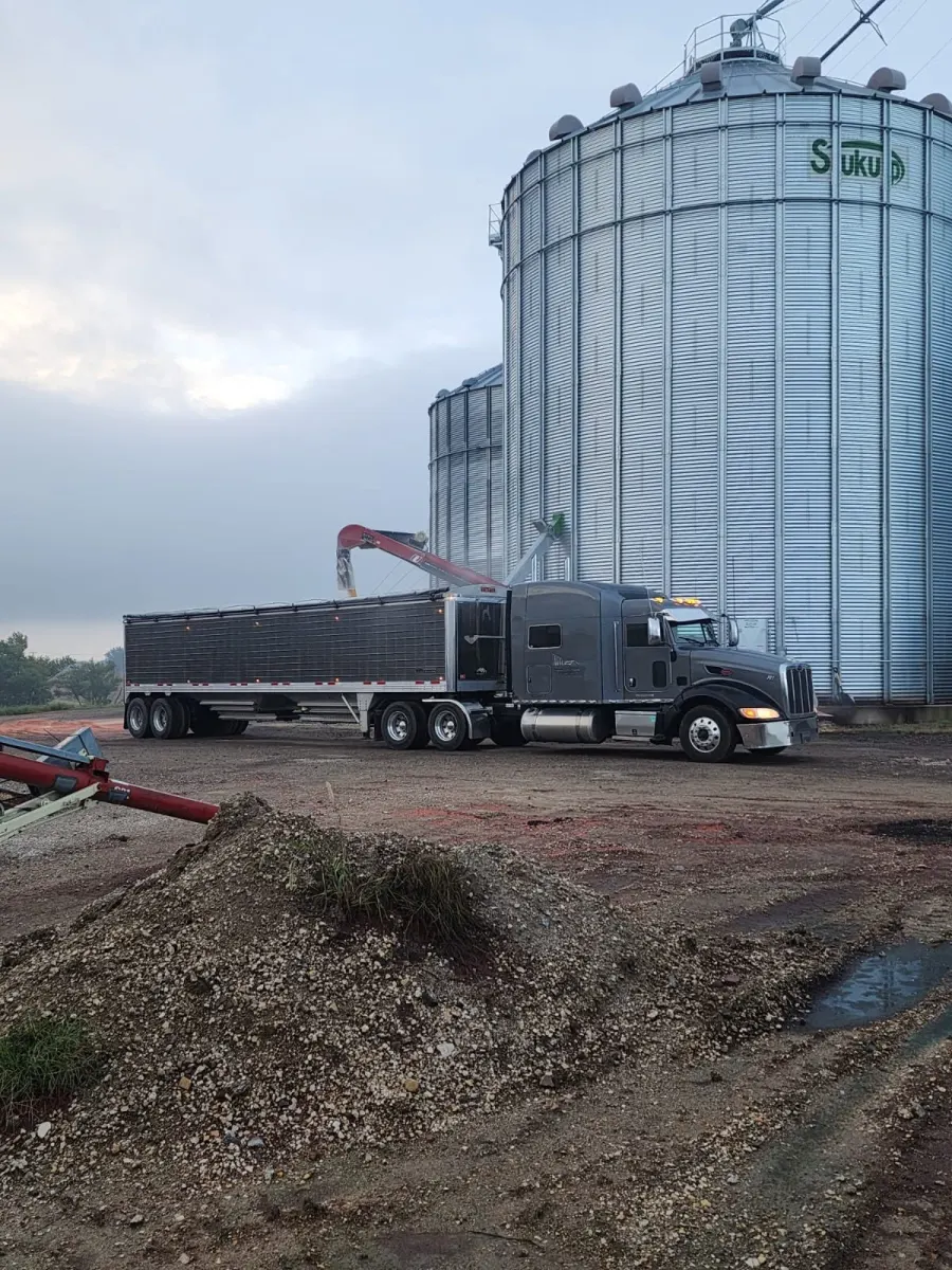 Hopper bottom at a grain bin